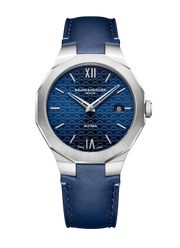 Baume & Mercier Riviera 10846 - cassa acciaio - cinturino pelle blu - quadrante blu con datario